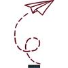 CLICKANDPRINT Paper Airplane Sticker, 160 × 93.7 cm, Purple Red view 1