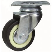 Afo G402/125 GN Wheel, 125 mm Diameter, Capitol Plate, Black Rubber