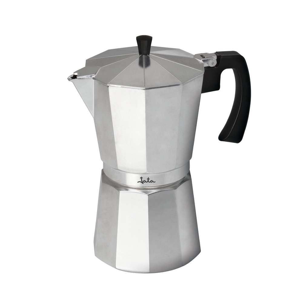 Jata Hogar Aluminum Espresso Maker, Silver, 15 x 10 x 16 cm