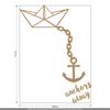 CLICKANDPRINT Paper Boat with Anchor Wall Sticker, 140 x 101.1 cm, Light Brown view 3