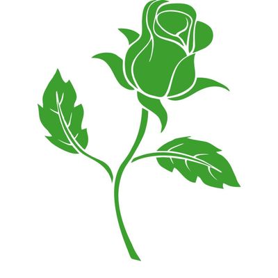 CLICKANDPRINT Rose Wall Decal, 150 x 109.8 cm, Yellow-Green Vinyl Sticker