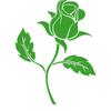 CLICKANDPRINT Rose Wall Decal, 150 x 109.8 cm, Yellow-Green Vinyl Sticker view 1