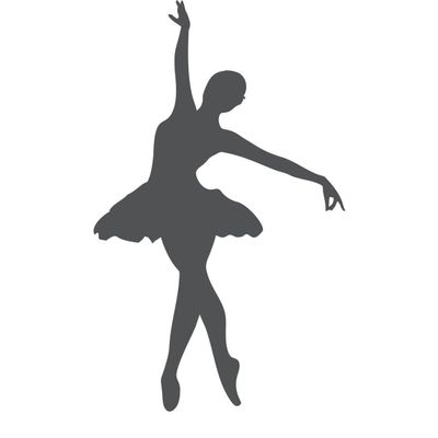 CLICKANDPRINT Ballerina Wall Sticker, 50 x 28.7 cm, Dark Gray