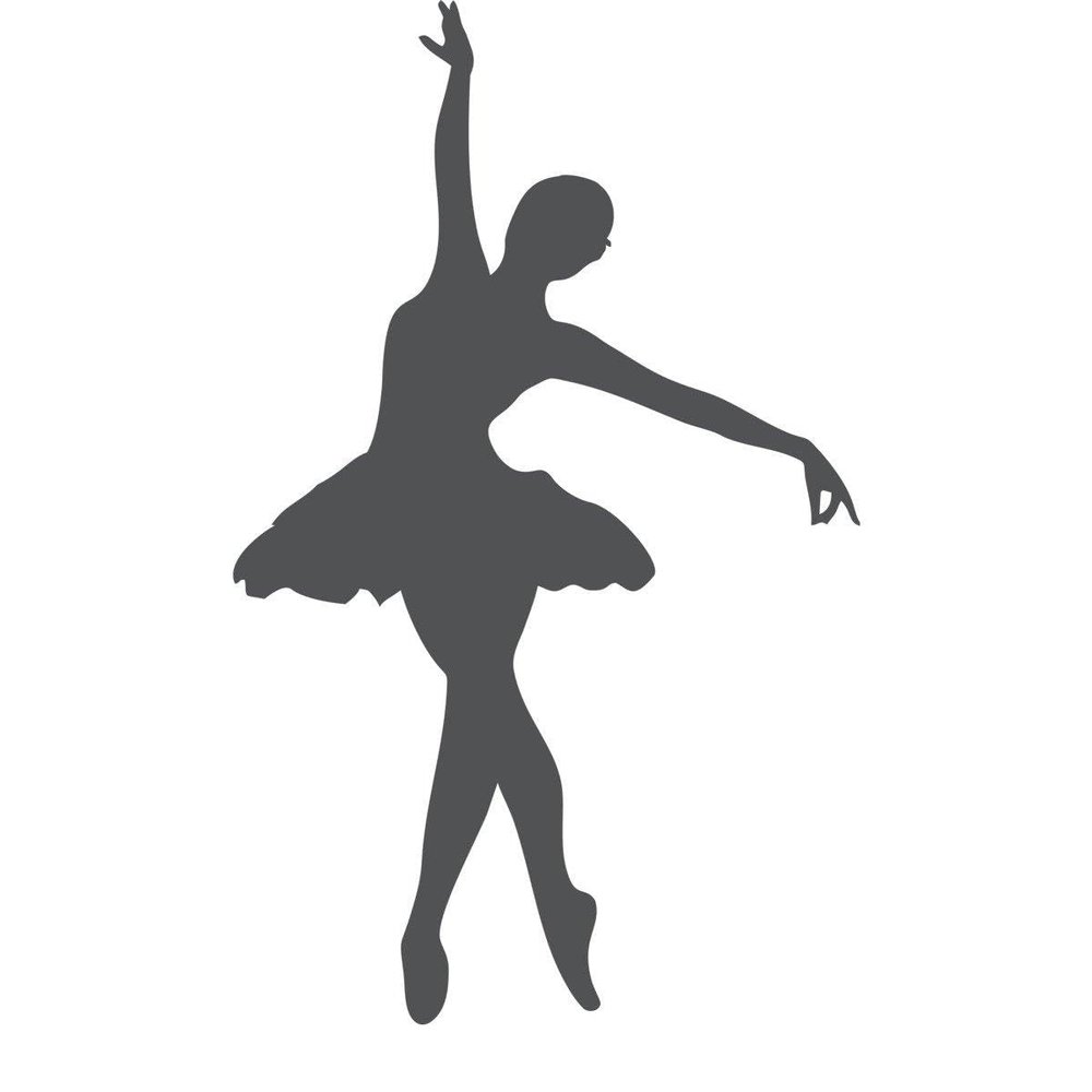CLICKANDPRINT Ballerina Wall Sticker, 50 x 28.7 cm, Dark Gray