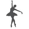 CLICKANDPRINT Ballerina Wall Sticker, 50 x 28.7 cm, Dark Gray view 1