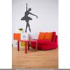 CLICKANDPRINT Ballerina Wall Sticker, 50 x 28.7 cm, Dark Gray view 2