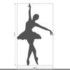 CLICKANDPRINT Ballerina Wall Sticker, 50 x 28.7 cm, Dark Gray view 3
