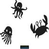 CLICKANDPRINT Jellyfish, Octopus & Crab Sticker, 140 × 90.4 cm, Black Metallic view 1