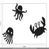 CLICKANDPRINT Jellyfish, Octopus & Crab Sticker, 140 × 90.4 cm, Black Metallic view 2