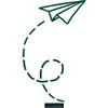 CLICKANDPRINT Paper Airplane Sticker, 140 x 82 cm, Dark Green view 1