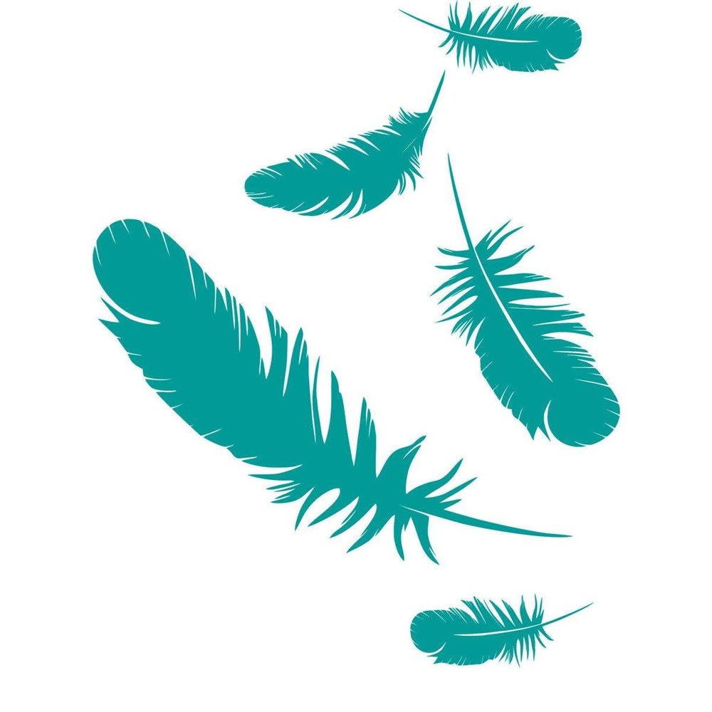 CLICKANDPRINT Feather Sticker, 100 x 74.1 cm, Turquoise
