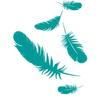 CLICKANDPRINT Feather Sticker, 100 x 74.1 cm, Turquoise view 1