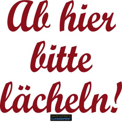 CLICKANDPRINT “Please Smile” Sticker, 90 x 72.5 cm, Dark Red