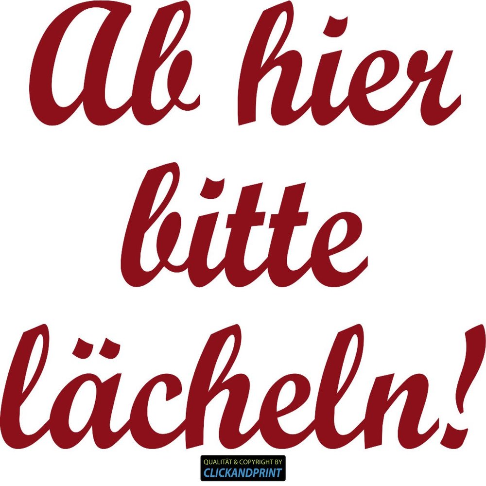 CLICKANDPRINT “Please Smile” Sticker, 90 x 72.5 cm, Dark Red