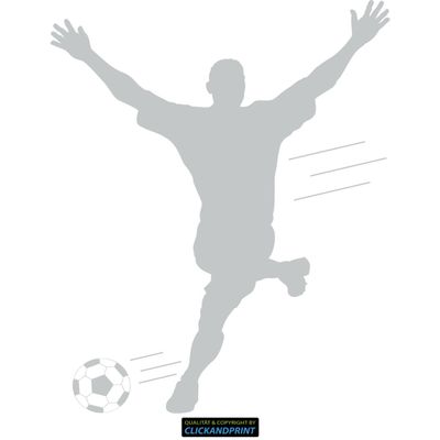 CLICKANDPRINT Soccer Wall Sticker, 130 x 100.4 cm, Light Gray