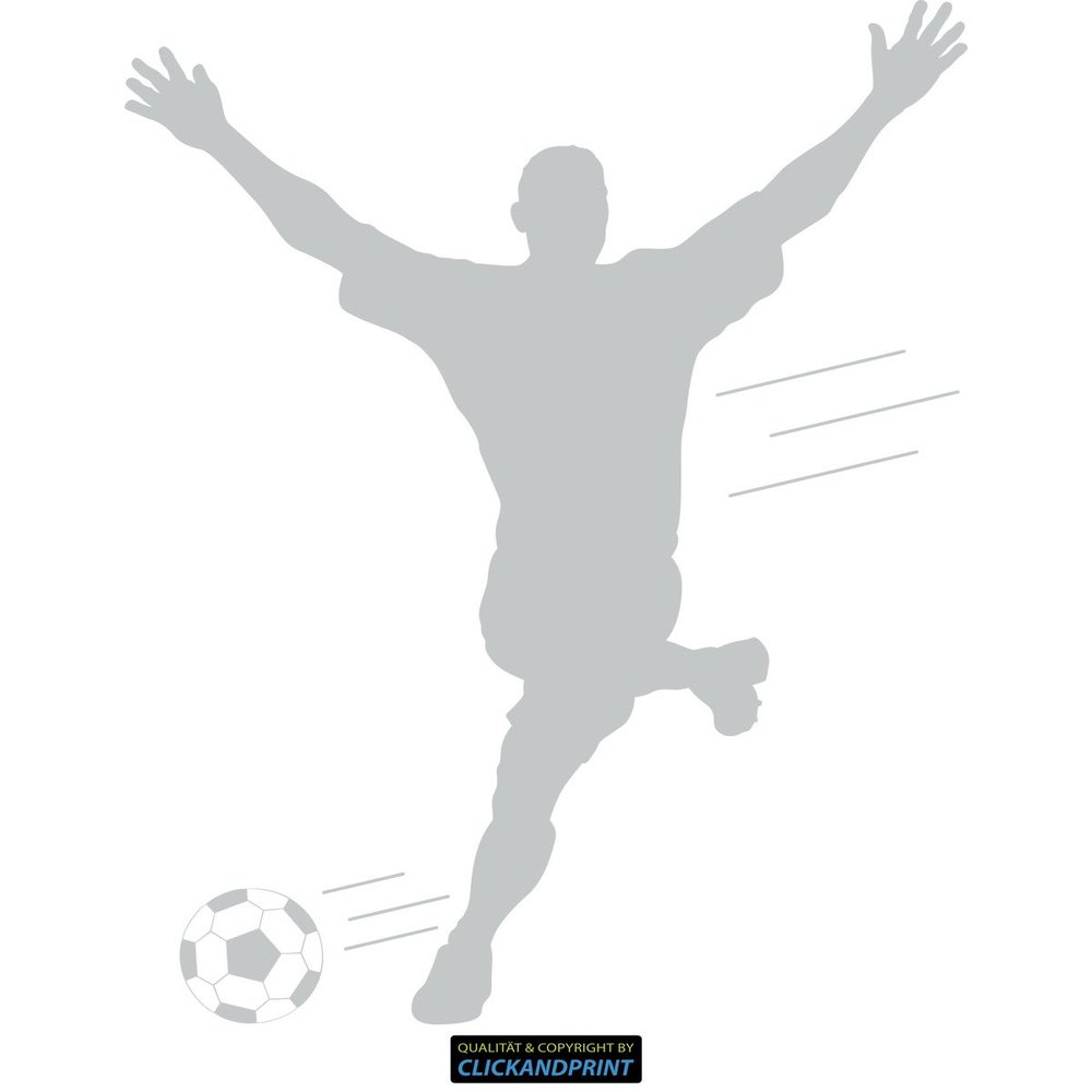 CLICKANDPRINT Soccer Wall Sticker, 130 x 100.4 cm, Light Gray