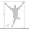CLICKANDPRINT Soccer Wall Sticker, 130 x 100.4 cm, Light Gray view 3