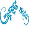 CLICKANDPRINT Lizard & Gecko Wall Decal, 200 x 92.1 cm, Light Blue view 1