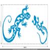 CLICKANDPRINT Lizard & Gecko Wall Decal, 200 x 92.1 cm, Light Blue view 3