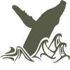 CLICKANDPRINT Jumping Humpback Whale Sticker, 40 x 22.8 cm, Metallic Steppe Green view 1