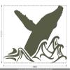 CLICKANDPRINT Jumping Humpback Whale Sticker, 40 x 22.8 cm, Metallic Steppe Green view 2