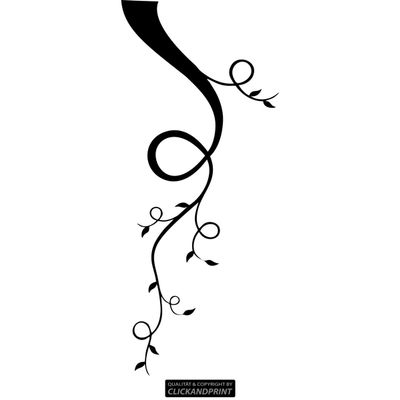 CLICKANDPRINT Tree Vine Wall Decal, 210 x 82.8 cm, Black
