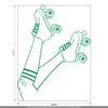 CLICKANDPRINT Rollergirl Wall Decal, 130 x 97.8 cm, Light Green view 3