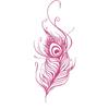 CLICKANDPRINT Peacock Feather Wall Decal, 190 x 72.2 cm, Pink view 1