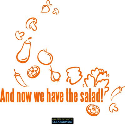 CLICKANDPRINT “And Now We Have the Salad” Sticker, 110 x 95.4 cm, Pastel Orange