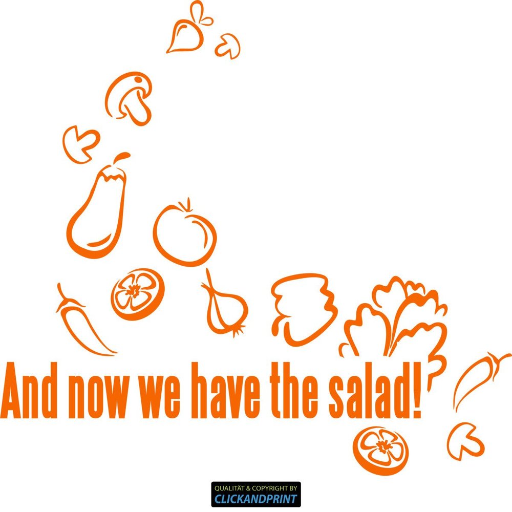 CLICKANDPRINT “And Now We Have the Salad” Sticker, 110 x 95.4 cm, Pastel Orange