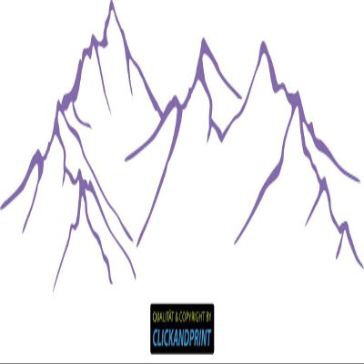 CLICKANDPRINT Mountain Silhouette Wall Decal, 50 x 13.5 cm, Lavender
