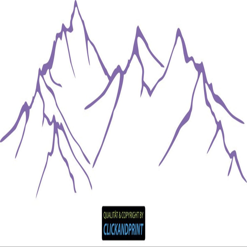 CLICKANDPRINT Mountain Silhouette Wall Decal, 50 x 13.5 cm, Lavender