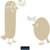 CLICKANDPRINT Nerd Bird Wall Decal, 80 x 52.1 cm, Beige view 1