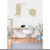 CLICKANDPRINT Nerd Bird Wall Decal, 80 x 52.1 cm, Beige view 2