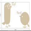 CLICKANDPRINT Nerd Bird Wall Decal, 80 x 52.1 cm, Beige view 3