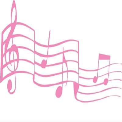 CLICKANDPRINT Music Notes Wall Decal, Light Pink, 90 x 31.1 cm