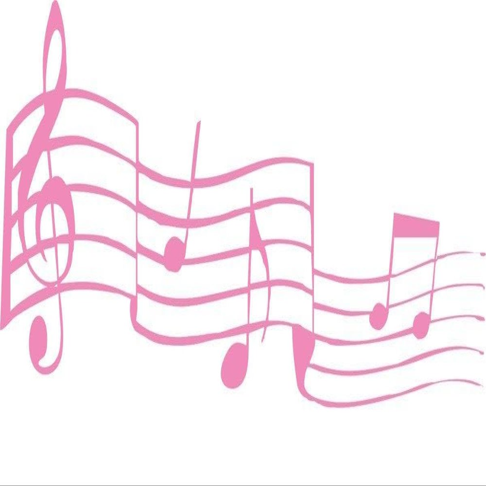 CLICKANDPRINT Music Notes Wall Decal, Light Pink, 90 x 31.1 cm