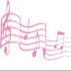 CLICKANDPRINT Music Notes Wall Decal, Light Pink, 90 x 31.1 cm view 1