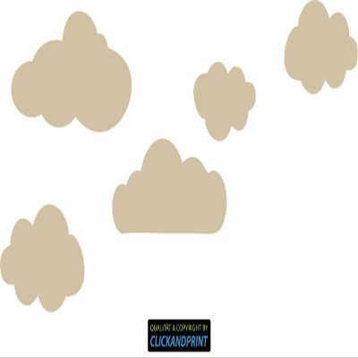 CLICKANDPRINT Over the Clouds Wall Sticker, 130 x 58.4 cm, Beige