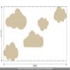 CLICKANDPRINT Over the Clouds Wall Sticker, 130 x 58.4 cm, Beige view 3