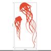 CLICKANDPRINT Jellyfish Wall Decal, 180 x 86 cm, Orange-Red view 3