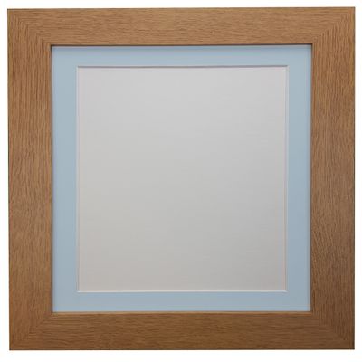 FRAMES BY POST Metro Picture Frame, Oak, Mat, Plastic Glass, 40 x 30 in, for 30 x 20 in Picture, Blue Mount