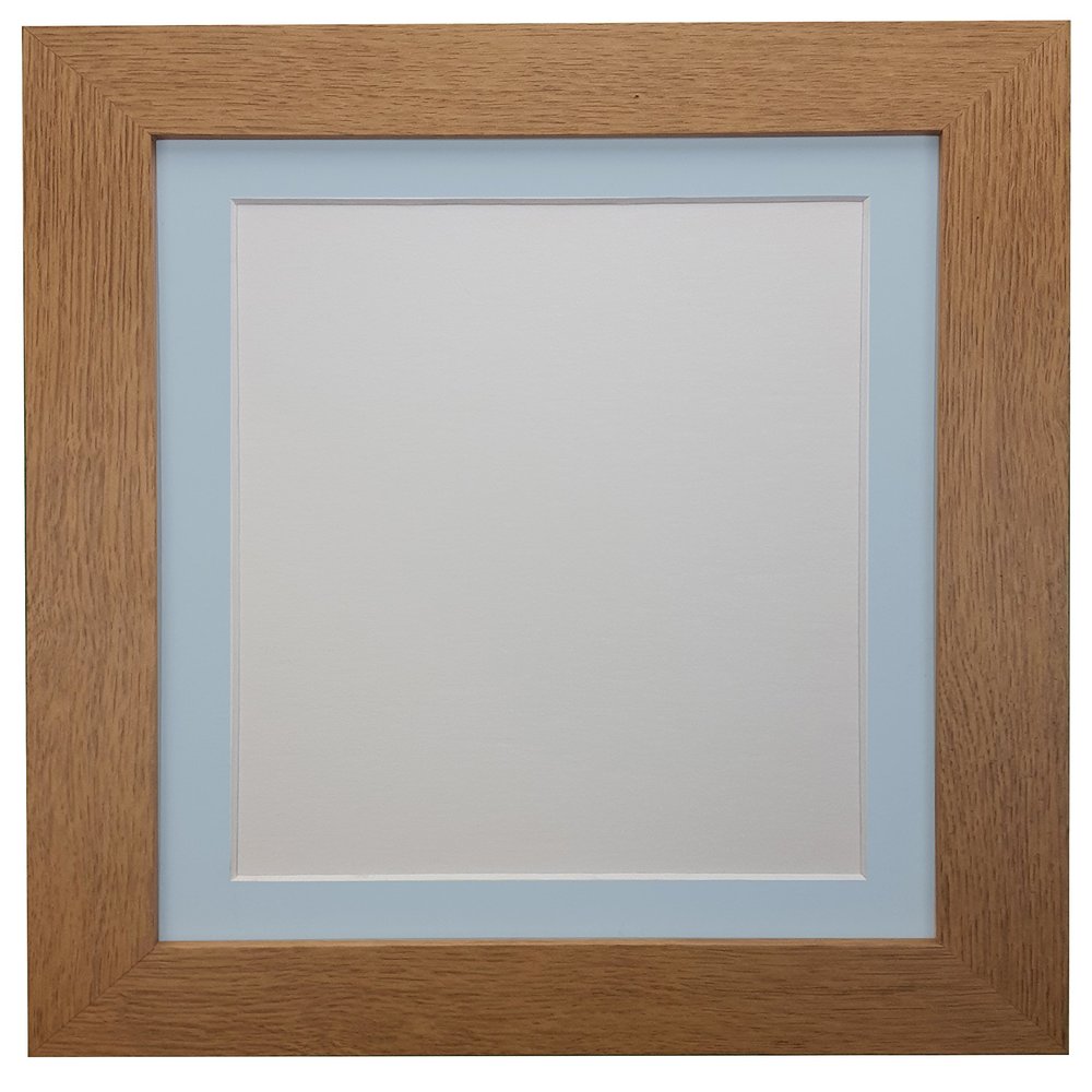 FRAMES BY POST Metro Picture Frame, Oak, Mat, Plastic Glass, 40 x 30 in, for 30 x 20 in Picture, Blue Mount