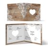 Laser-Cut Wedding Menu Cards (40 pcs) - Rustic Wood Look with White Lace view 1