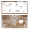 Laser-Cut Wedding Menu Cards (40 pcs) - Rustic Wood Look with White Lace view 2