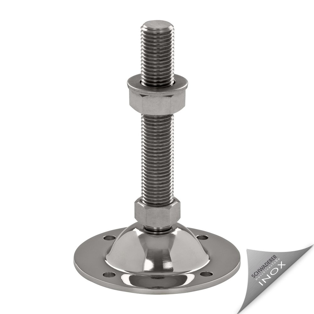 Schwaderer Adjustable Machine/Leveling Foot STFE125, 125 mm, Stainless Steel, M20, 150 mm