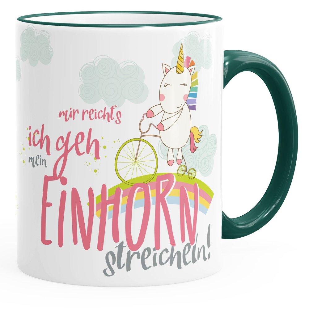 MoonWorks Unicorn on a Bicycle Mug – “I’ve Had Enough, I’m Going to Pet My Unicorn” – Green