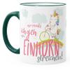 MoonWorks Unicorn on a Bicycle Mug – “I’ve Had Enough, I’m Going to Pet My Unicorn” – Green view 2