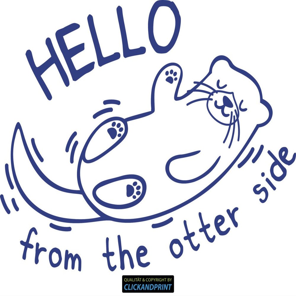 CLICKANDPRINT Hello Otter Wall Sticker, 40 x 29.1 cm, Royal Blue