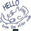CLICKANDPRINT Hello Otter Wall Sticker, 40 x 29.1 cm, Royal Blue view 1